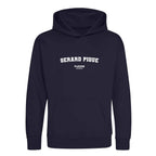 Gerard Pique hoodie – navy kids' hoodie with white Gerard Pique letters and Players Couture logo on the chest