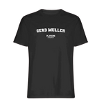 Gerd Muller t-shirt – black men's t-shirt with white Gerd Muller letters and Players Couture logo on the chest