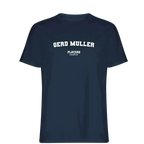 Gerd Muller t-shirt – navy men's t-shirt with white Gerd Muller letters and Players Couture logo on the chest