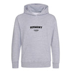Germany hoodie – grey kids' hoodie with black Germany letters and Players Couture logo on the chest