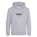 Gerrard hoodie – grey kids' hoodie with black Gerrard letters and Players Couture logo on the chest