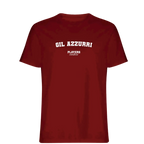 Gil Azzurri t-shirt – red men's t-shirt with white Gil Azzurri letters and Players Couture logo on the chest