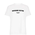 Giovanni Reyna men's T-shirt in white with bold name lettering