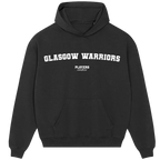 Glasgow Warriors hoodie – black men's hoodie with white Glasgow Warriors letters and Players Couture logo on the chest