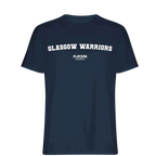 Glasgow Warriors t-shirt – navy men's t-shirt with white Glasgow Warriors letters and Players Couture logo on the chest