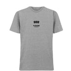 God men's T-shirt in grey with bold name lettering