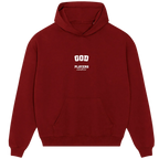 God hoodie – navy men's hoodie with white God letters and Players Couture logo on the chest