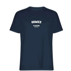 Gomez t-shirt – navy men's t-shirt with white Gomez letters and Players Couture logo on the chest