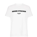 Gordon Strachan men's T-shirt in white with bold name lettering