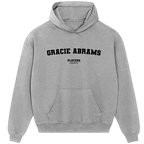 Gracie Abrams hoodie – grey men's hoodie with black Gracie Abrams letters and Players Couture logo on the chest