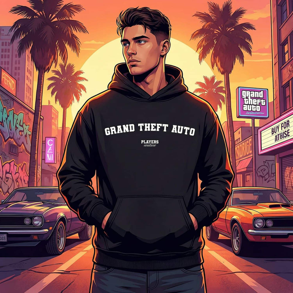 Grand Theft Auto Players Couture Men's Casual Hoodie - Navy / S | Gaming, Hoodies, Men's, Name Collection