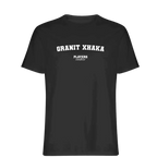Granit Xhaka t-shirt – black men's t-shirt with white Granit Xhaka letters and Players Couture logo on the chest