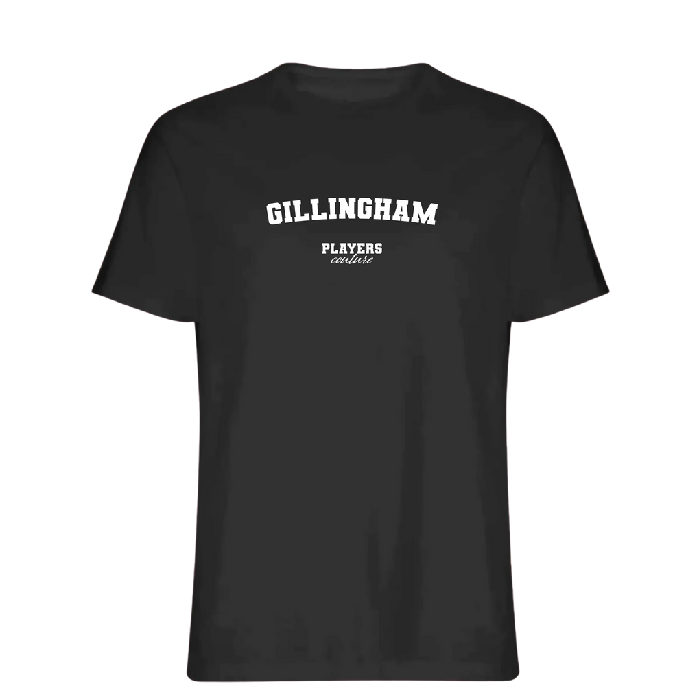 Grimsby t-shirt – black men's t-shirt with white Grimsby letters and Players Couture logo on the chest
