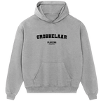 Grobbelaar hoodie – grey men's hoodie with black Grobbelaar letters and Players Couture logo on the chest
