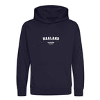 Haaland hoodie – navy kids' hoodie with white Haaland letters and Players Couture logo on the chest