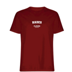 Hades t-shirt – red men's t-shirt with white Hades letters and Players Couture logo on the chest
