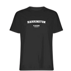 Harrington t-shirt – black men's t-shirt with white Harrington letters and Players Couture logo on the chest