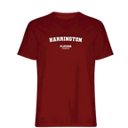 Harrington t-shirt – red men's t-shirt with white Harrington letters and Players Couture logo on the chest