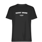 Harry Brook t-shirt – black men's t-shirt with white Harry Brook letters and Players Couture logo on the chest