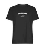 Heighway t-shirt – black men's t-shirt with white Heighway letters and Players Couture logo on the chest