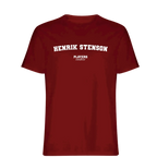 Henrik Stenson t-shirt – red men's t-shirt with white Henrik Stenson letters and Players Couture logo on the chest