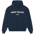 Henry Pollock hoodie – navy men's hoodie with white Henry Pollock letters and Players Couture logo on the chest