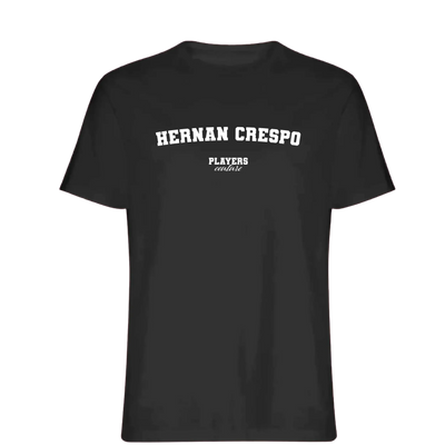 Hernan Crespo t-shirt – black men's t-shirt with white Hernan Crespo letters and Players Couture logo on the chest