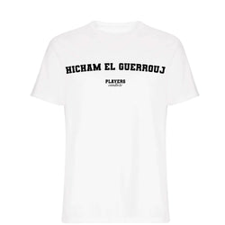 Hicham El Guerrouj men's T-shirt in white with bold name lettering