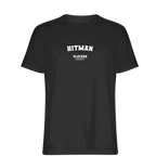 Hitman t-shirt – black men's t-shirt with white Hitman letters and Players Couture logo on the chest