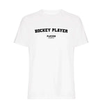 Hockey Player men's T-shirt in white with bold name lettering