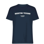 Houston Texans t-shirt – navy men's t-shirt with white Houston Texans letters and Players Couture logo on the chest