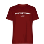 Houston Texans t-shirt – red men's t-shirt with white Houston Texans letters and Players Couture logo on the chest