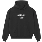Hull FC hoodie – black men's hoodie with white Hull FC letters and Players Couture logo on the chest