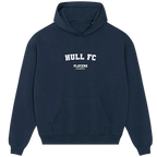 Hull FC hoodie – navy men's hoodie with white Hull FC letters and Players Couture logo on the chest