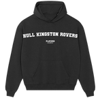 Hull Kingston Rovers hoodie – black men's hoodie with white Hull Kingston Rovers letters and Players Couture logo on the