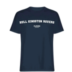 Hull Kingston Rovers t-shirt – navy men's t-shirt with white Hull Kingston Rovers letters and Players Couture logo on the