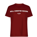 Hull Kingston Rovers t-shirt – red men's t-shirt with white Hull Kingston Rovers letters and Players Couture logo on the
