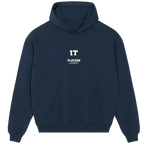 IT hoodie – navy men's hoodie with white IT letters and Players Couture logo on the chest