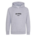 Ian Rush hoodie – grey kids' hoodie with black Ian Rush letters and Players Couture logo on the chest