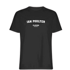 Ian Poulter t-shirt – black men's t-shirt with white Ian Poulter letters and Players Couture logo on the chest