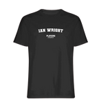 Ian Wright t-shirt – black men's t-shirt with white Ian Wright letters and Players Couture logo on the chest