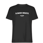 Iliman Ndiaye t-shirt – black men's t-shirt with white Iliman Ndiaye letters and Players Couture logo on the chest
