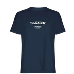 Illenium t-shirt – navy men's t-shirt with white Illenium letters and Players Couture logo on the chest