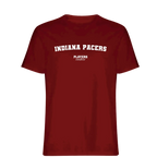 Indiana Pacers t-shirt – red men's t-shirt with white Indiana Pacers letters and Players Couture logo on the chest