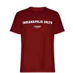 Indianapolis Colts t-shirt – red men's t-shirt with white Indianapolis Colts letters and Players Couture logo on the chest