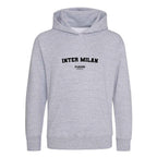 Inter Milan hoodie – grey kids' hoodie with black Inter Milan letters and Players Couture logo on the chest