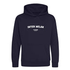 Inter Milan hoodie – navy kids' hoodie with white Inter Milan letters and Players Couture logo on the chest
