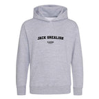 Jack Grealish hoodie – grey kids' hoodie with black Jack Grealish letters and Players Couture logo on the chest