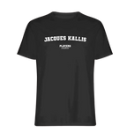 Jacques Kallis t-shirt – black men's t-shirt with white Jacques Kallis letters and Players Couture logo on the chest