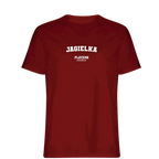 Jagielka t-shirt – red men's t-shirt with white Jagielka letters and Players Couture logo on the chest
